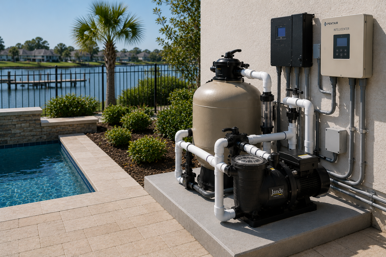 Modern swimming pool equipment system