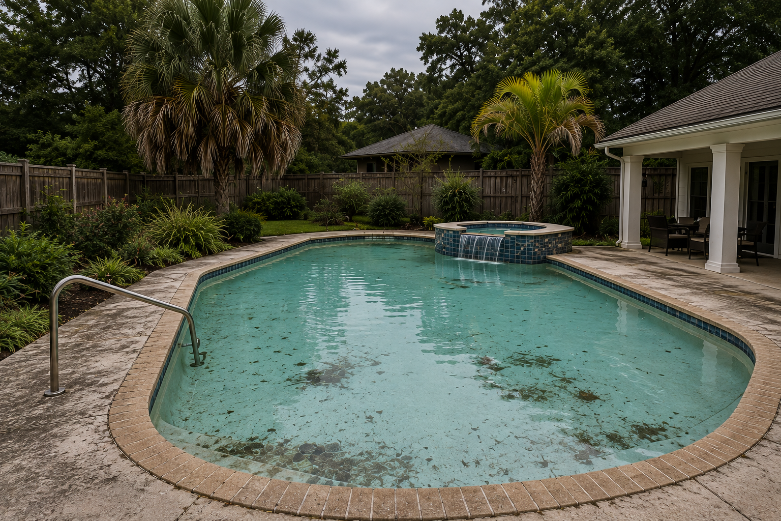Pool before Southern Poolscapes renovation